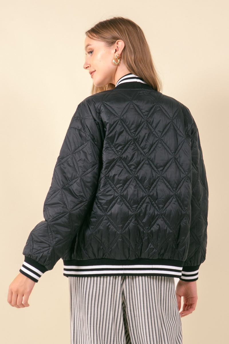 Quilted Open Jacket