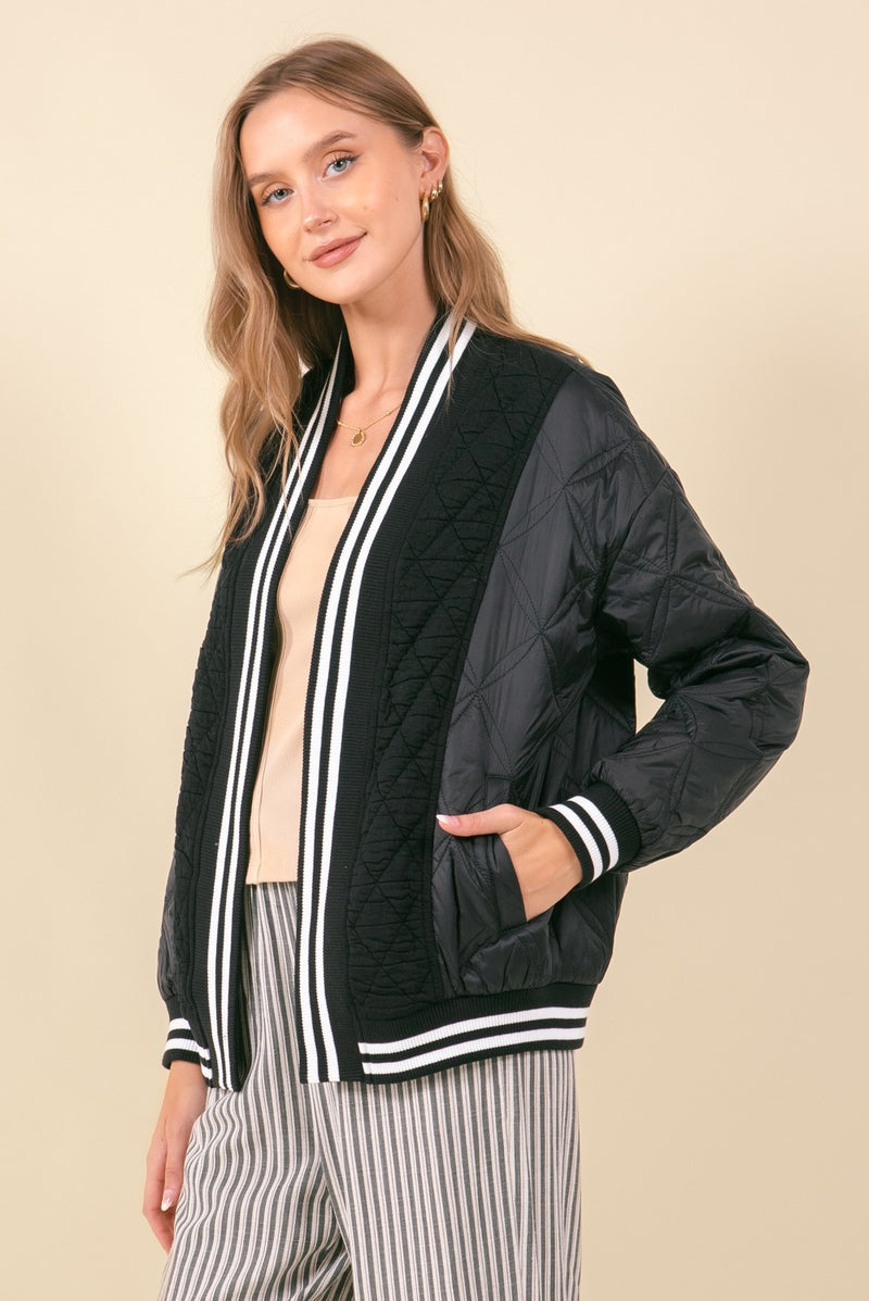 Quilted Open Jacket