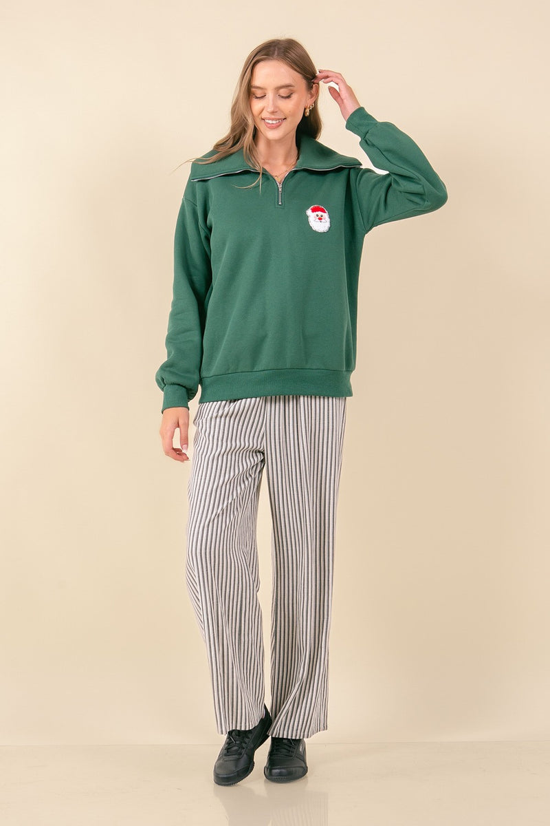 Santa Patch Half-Zip Sweatshirt