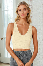 Lace V-Neck Tank - Butter Cream