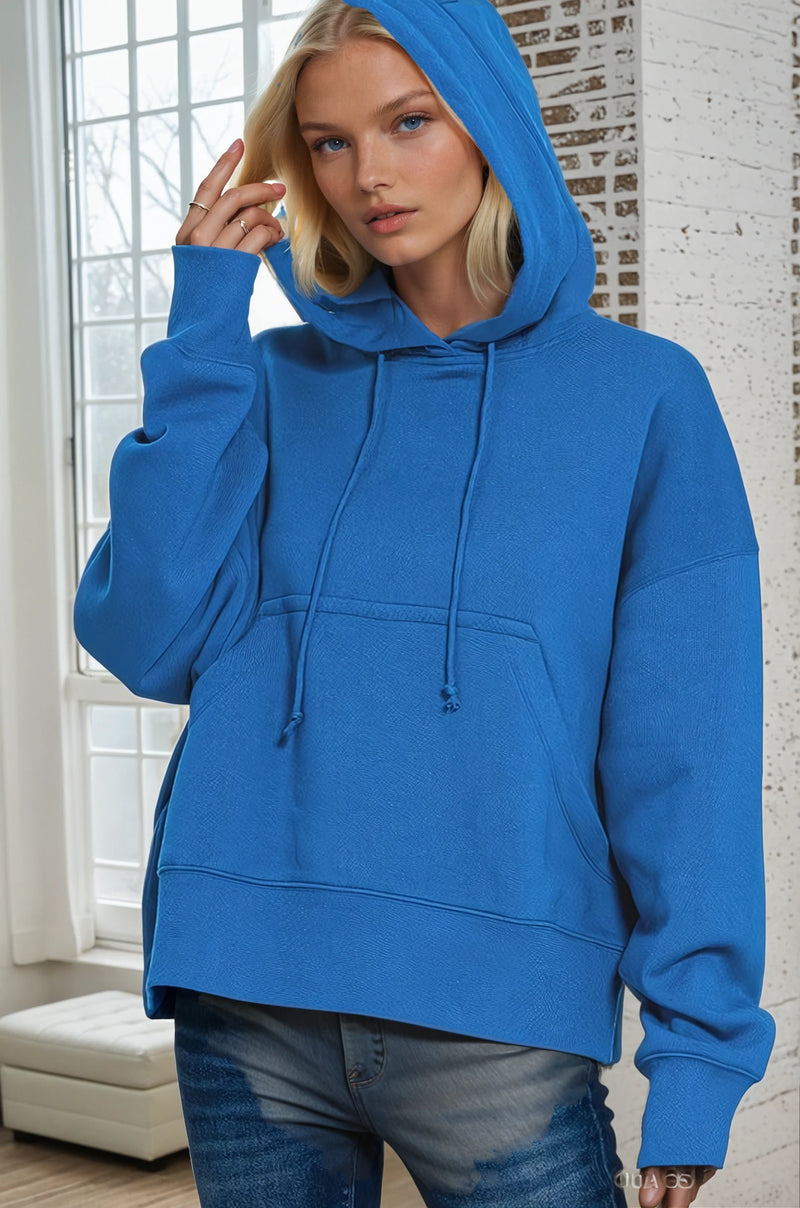 Oversized Kangaroo Pocket Hoodie - Royal