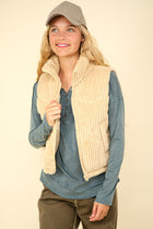 Corduroy Puffer Vest - Cream