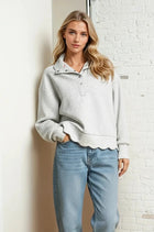 Scallop Hem Snap Front Top