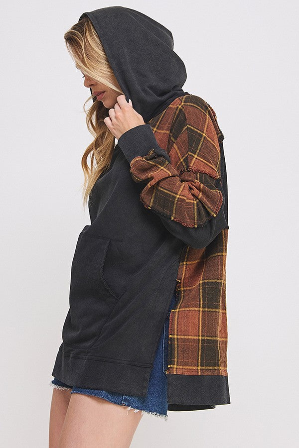 Plaid Hi-Lo Hoodie