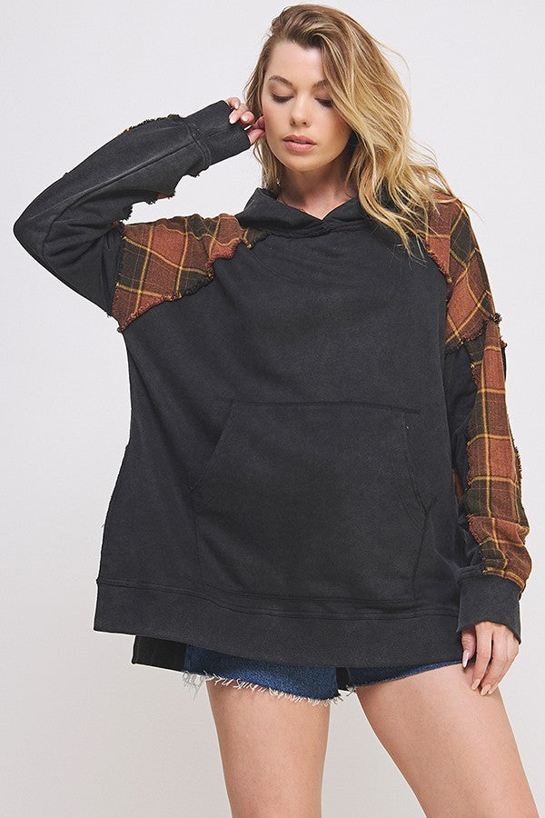 Plaid Hi-Lo Hoodie