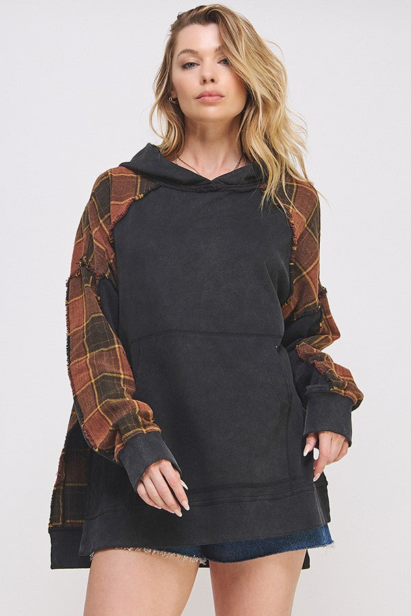 Plaid Hi-Lo Hoodie