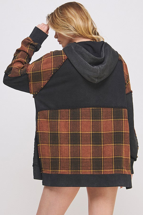 Plaid Hi-Lo Hoodie