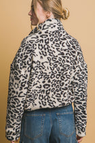 Sherpa Fleece Leopard Jacket - Black