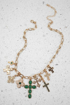 Multi Cross Layer Charm Necklace