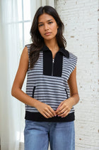 Striped Sleeveless Sweatshirt