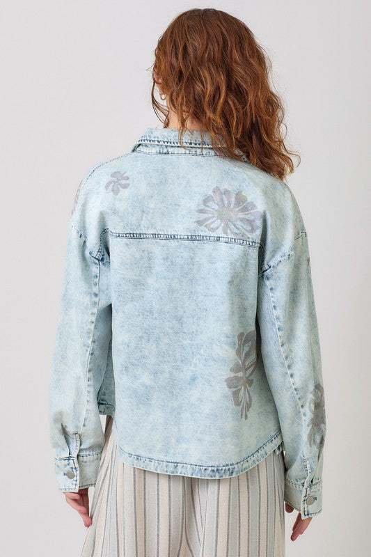 Floral Print Denim Shacket