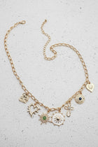 1. Cross Sunburst Stone Charm Necklace