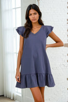 Double Ruffle Cap Sleeve Dress