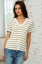 Relaxed Fit Stripe Tee - Dark Forest