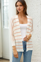 Dolman Sleeve Striped Cardigan - Rum