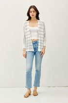 Dolman Sleeve Striped Cardigan - Chambray