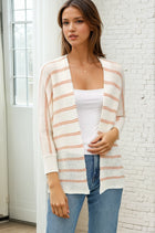 Dolman Sleeve Striped Cardigan - Rum