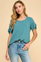 Tie Sleeve Top - Seafoam