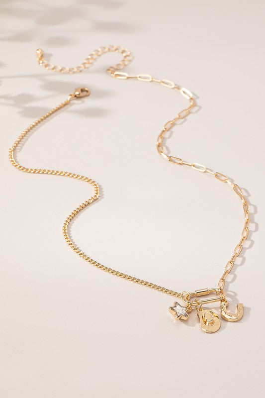 Asymmetric Chain Western Necklace