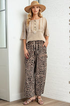Animal Print Terry Cargo Pants