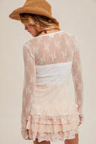 Scoop Neck Lace Layering Top - White