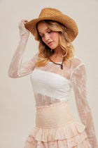 Scoop Neck Lace Layering Top - White