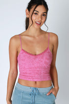 Double Lace Trim Cami - Orchid Pink
