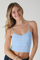 Double Lace Trim Cami - Serene Blue