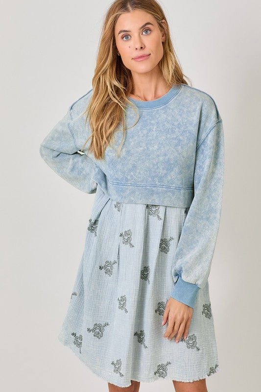 Two-fer Sweatshirt Dress