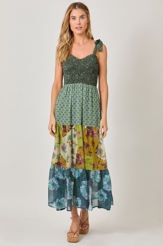 Smocked Top Print Maxi