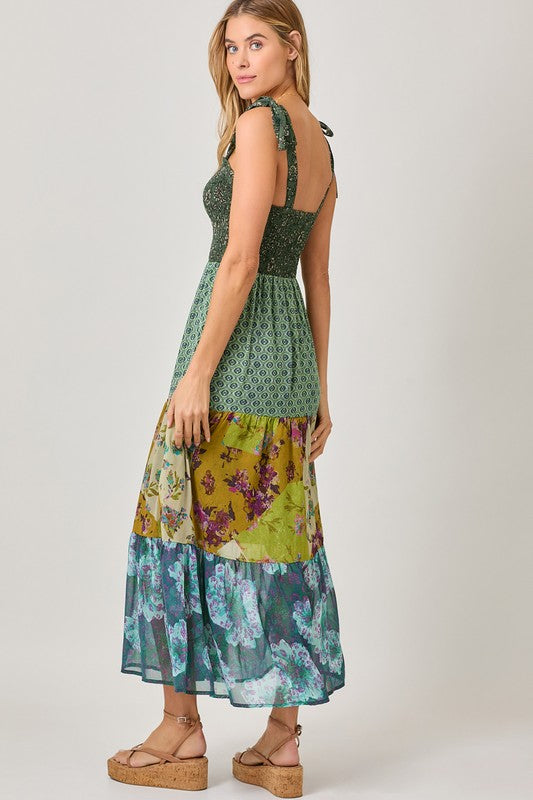 Smocked Top Print Maxi