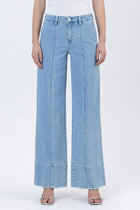 Aurora High Rise Seam Detail Wide Leg Jeans