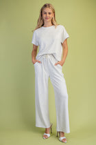 Soft Knit Short Sleeve Top - Silver Grey