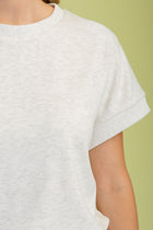 Soft Knit Short Sleeve Top - Silver Grey
