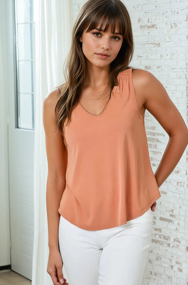 Cupro Tank - Grapefruit