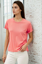 Roll Sleeve Tee - Coral