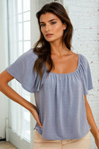 Butterfly Sleeve Top - Blue