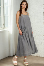 Tencel Stitch Detail Dress - Washed Black