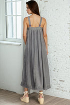 Tencel Stitch Detail Dress - Washed Black