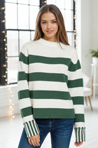 Striped Sweater - Dark Green