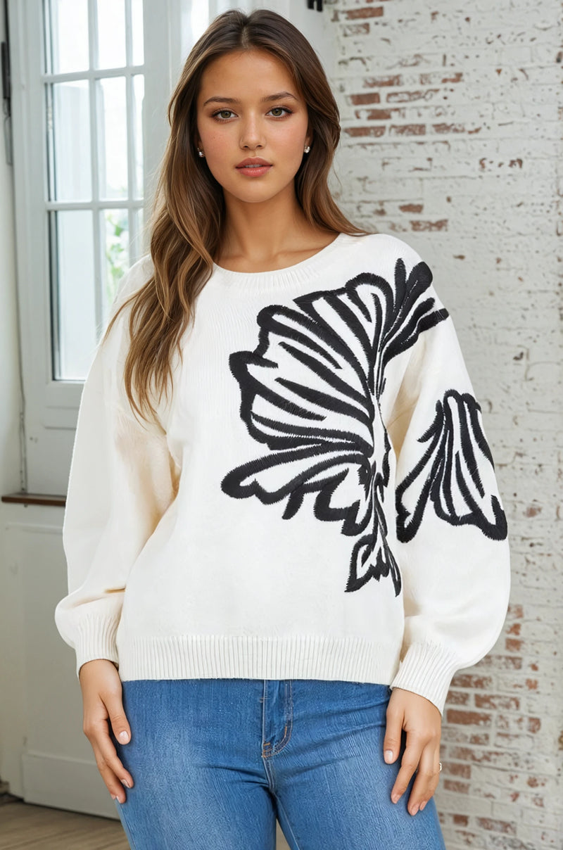 Flower Stitch Sweater
