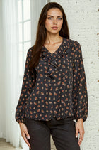 Ruffle Front Floral Top