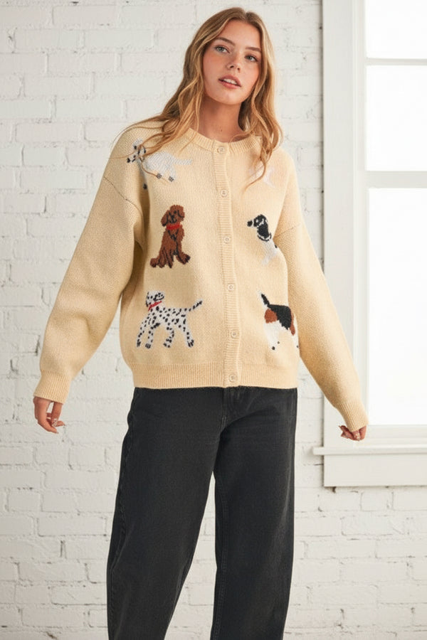 Dog Cardigan - Cream