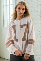 Graphic Waffle Knit Top