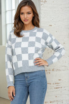 Checkered Sweater - Grey