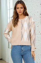 Mixed Argyle Sweater