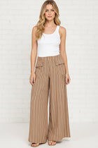 Striped Cargo Pants - Mocha Latte