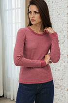 Stitch Thermal Crew Top - Burgundy