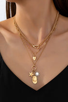 Celestial Star Moon Multi Layer Charm Necklace