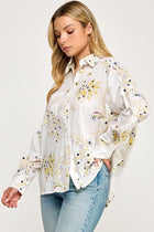 Paisley Flower Button Down Top